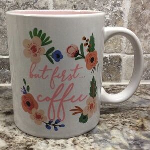 Tri-Coastal Design Cute Flowered “but first... coffee” Coffee Mug